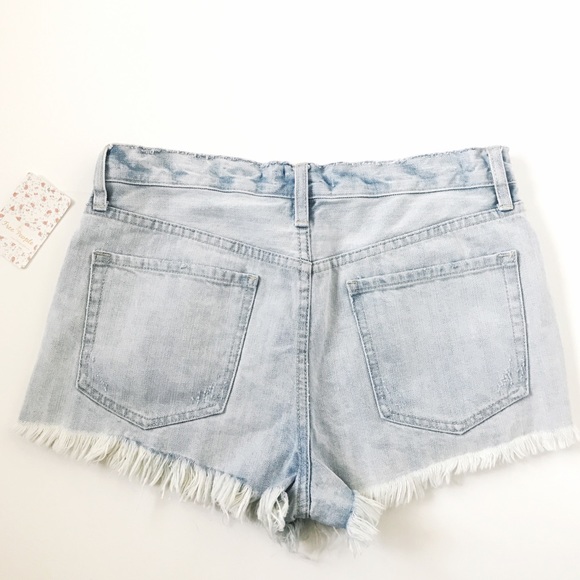 Free People Denim Cutoff Shorts Jean Distressed - Picture 6 of 6